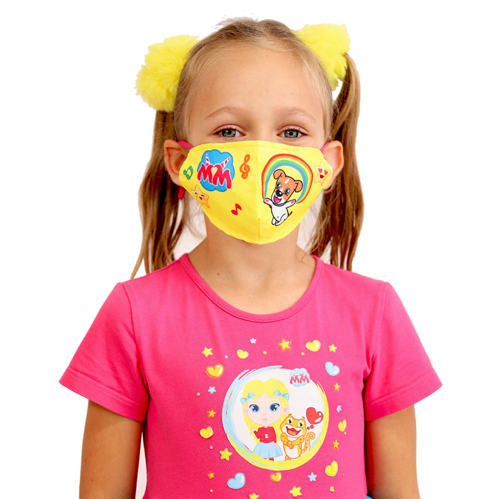 Kids Face Masks Little Heroes from Maya and Mary (Yellow)