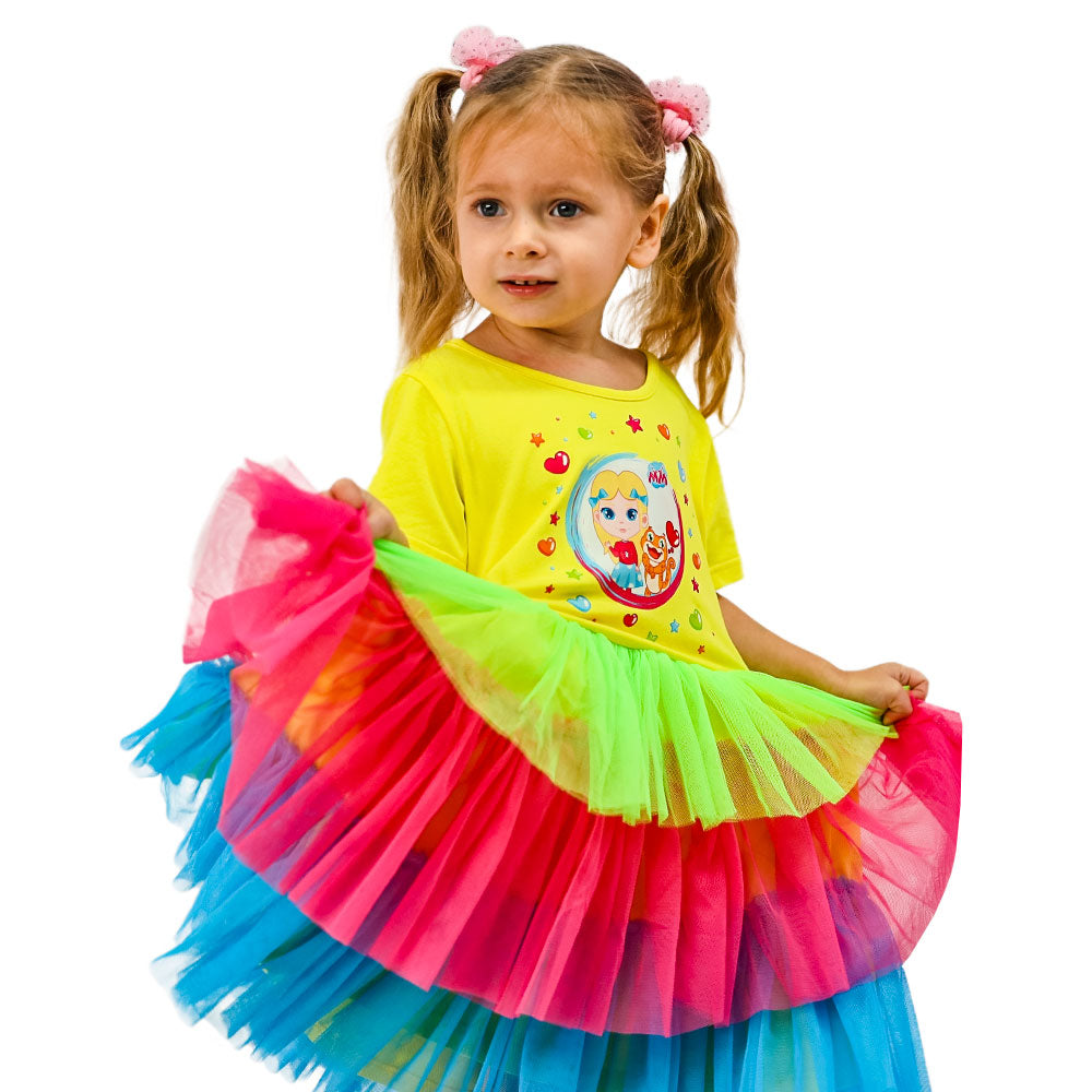 Tutu dress for Girls Color Yellow Mary